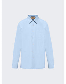 Gucci | Men | Poplin Long Sleeve Shirt | Sky Blue