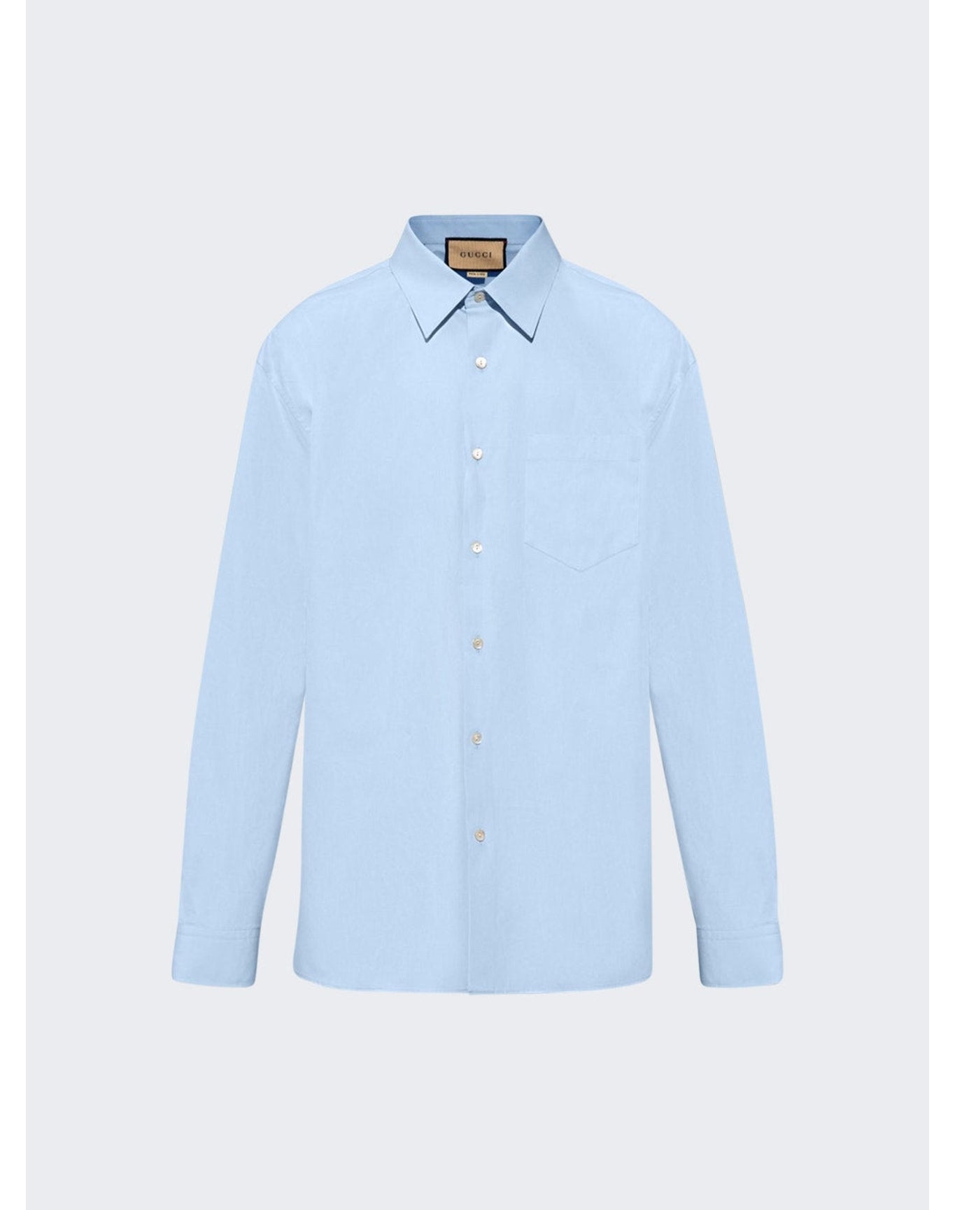 Gucci | Men | Poplin Long Sleeve Shirt | Sky Blue