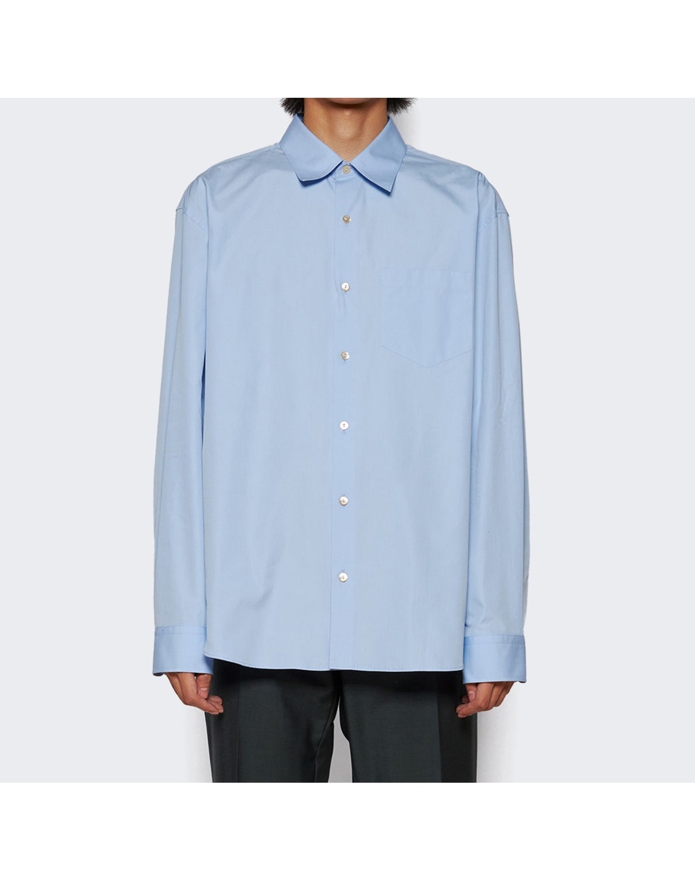 Gucci | Men | Poplin Long Sleeve Shirt | Sky Blue