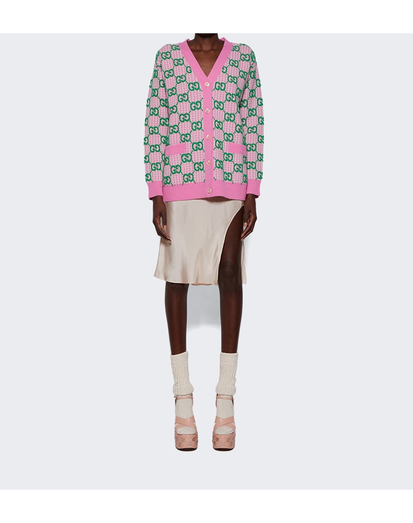 Gucci | Women | Interlocking G Studs Sandal | Perfect Pink