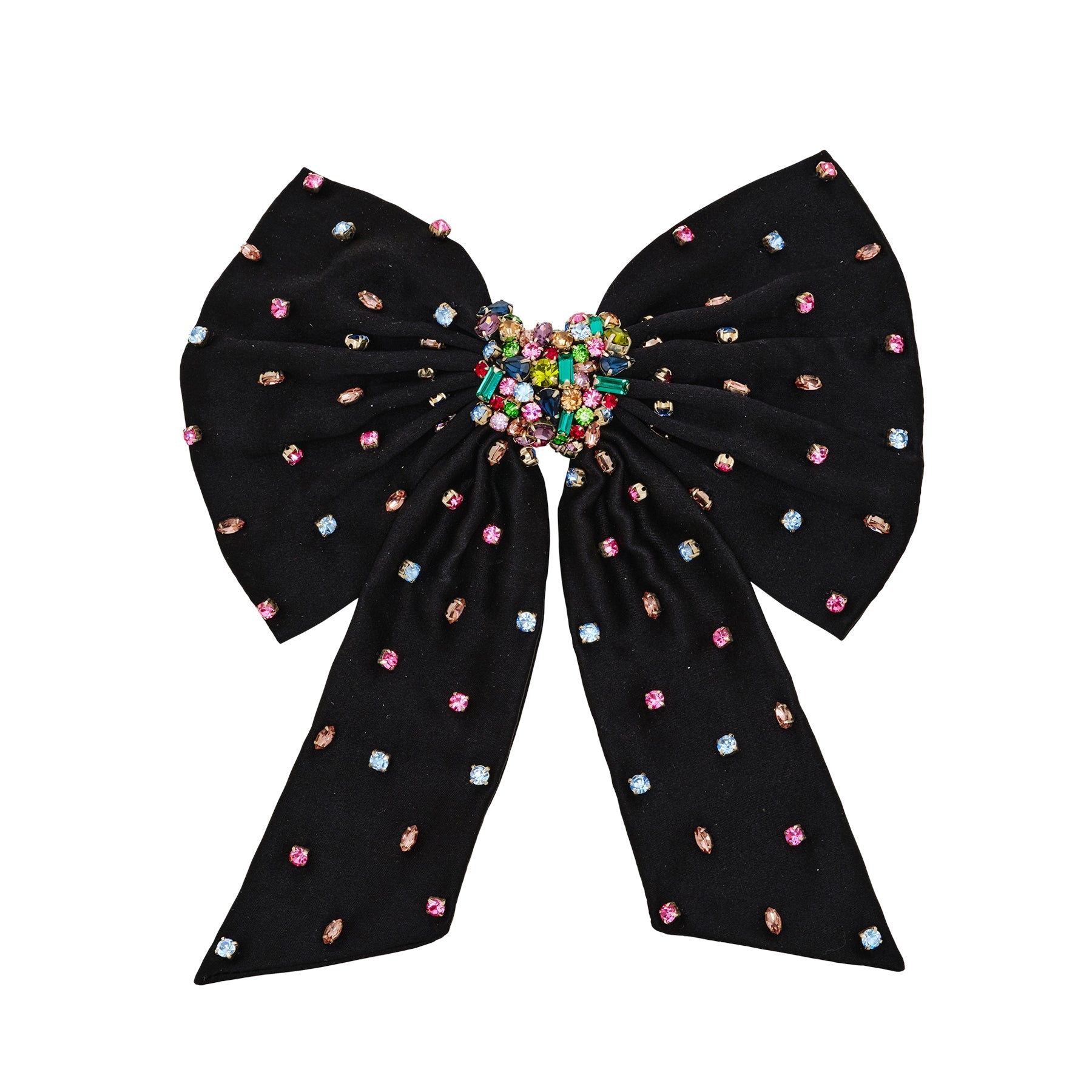 Grace Crystal Bow Hair Clip | Black | Multicolor Crystal