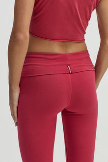 Women | Rolldown Bootleg Flare Pant | Crimson