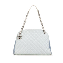 Chanel | Pre-Owned Large Tricolor Caviar Just Mademoiselle Bowling Bag | Blue
