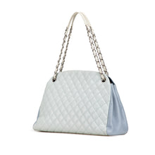 Chanel | Pre-Owned Large Tricolor Caviar Just Mademoiselle Bowling Bag | Blue