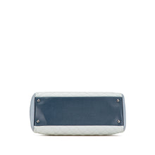 Chanel | Pre-Owned Large Tricolor Caviar Just Mademoiselle Bowling Bag | Blue