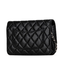 Chanel | Pre-Owned Iridescent Caviar Crystal CC Wallet On Chain | Black