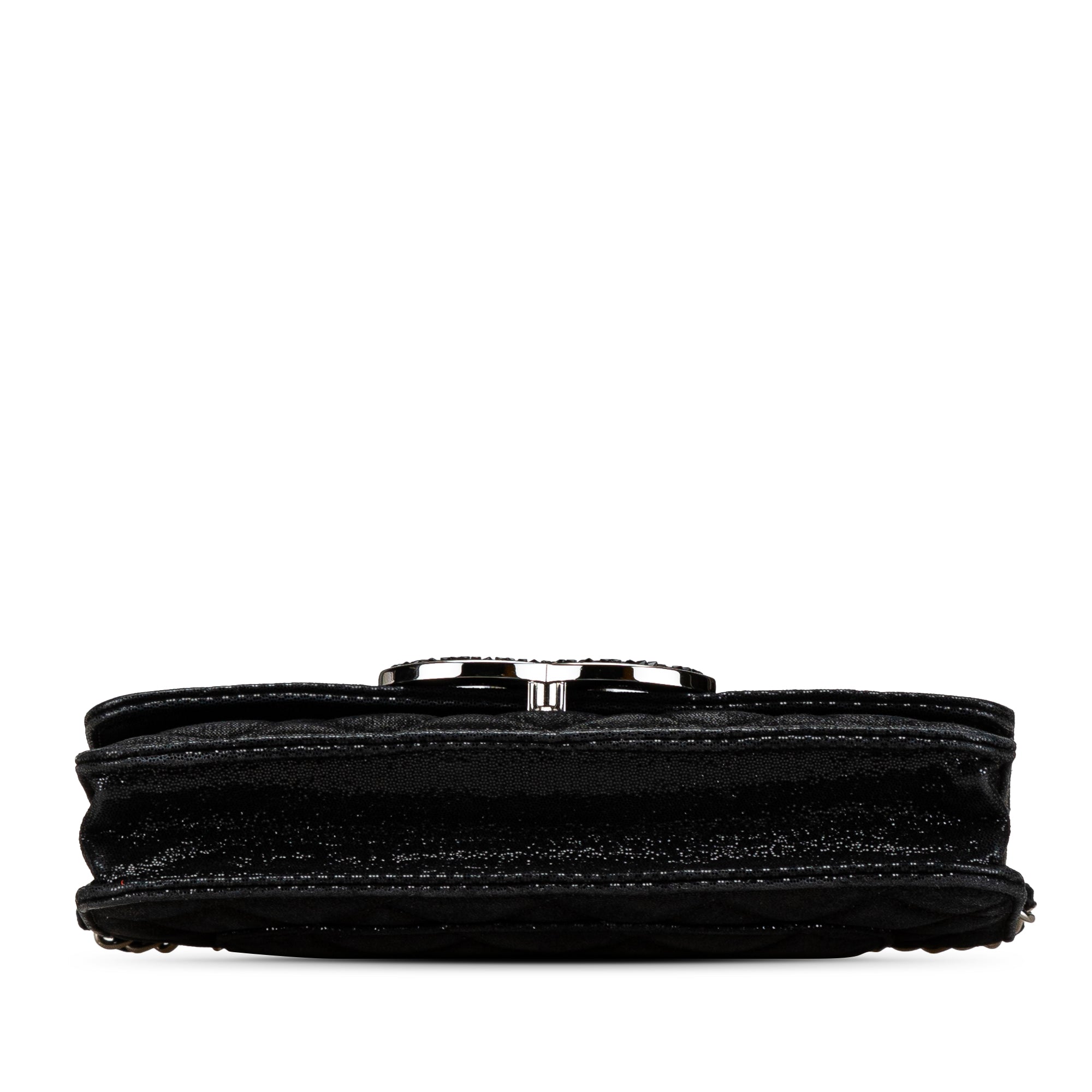 Chanel | Pre-Owned Iridescent Caviar Crystal CC Wallet On Chain | Black