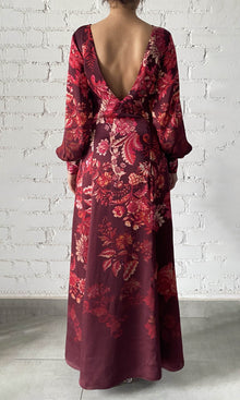 Womens | Aafa Viscose Long Dress | Red Beige