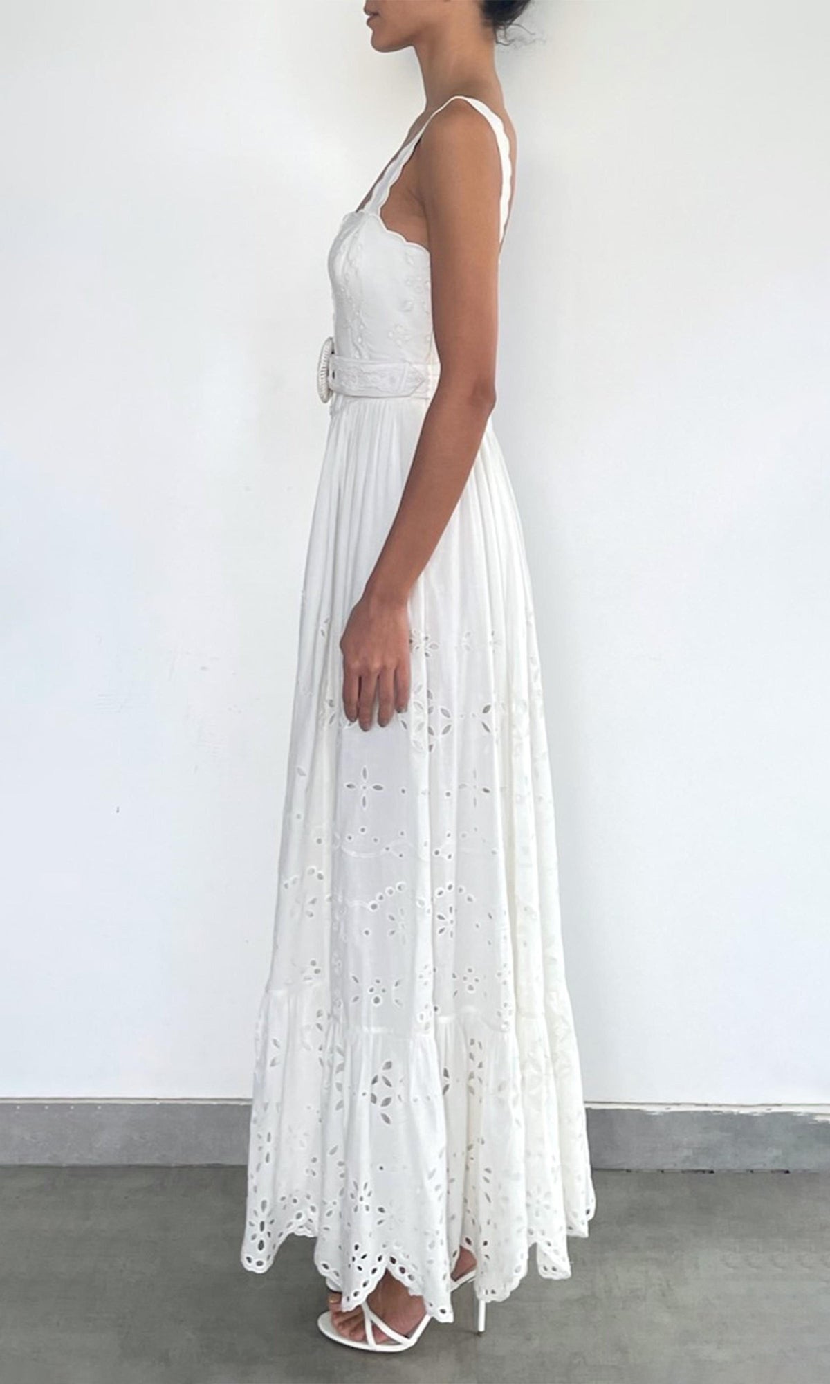 Womens | Adya Poplin Long Dress | Off White