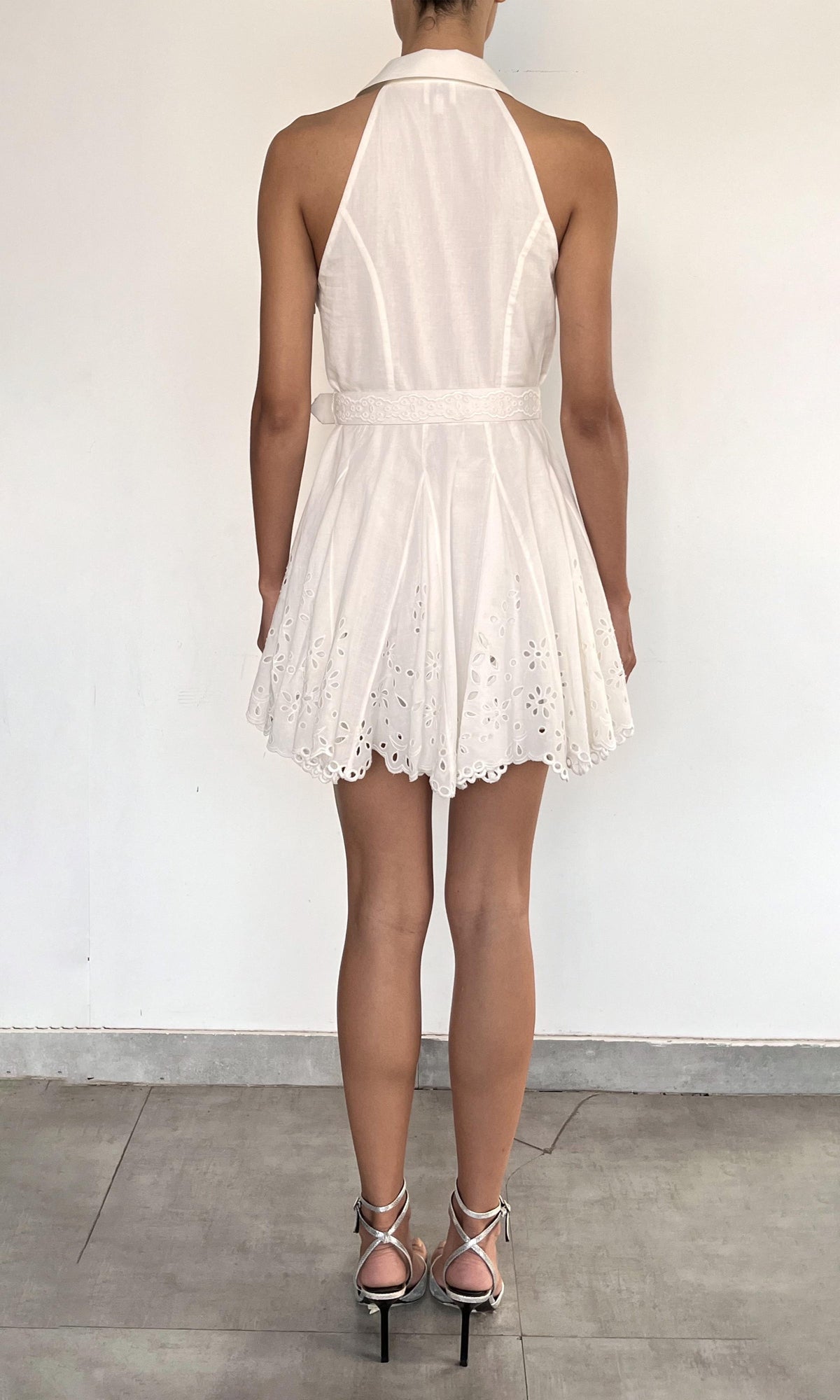 Hemant And Nandita | Adya Cotton Cambric Short Dress | Off White