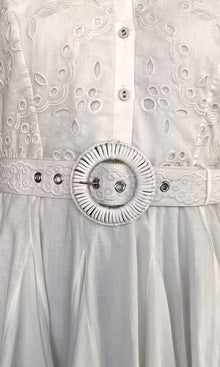 Hemant And Nandita | Adya Cotton Cambric Short Dress | Off White