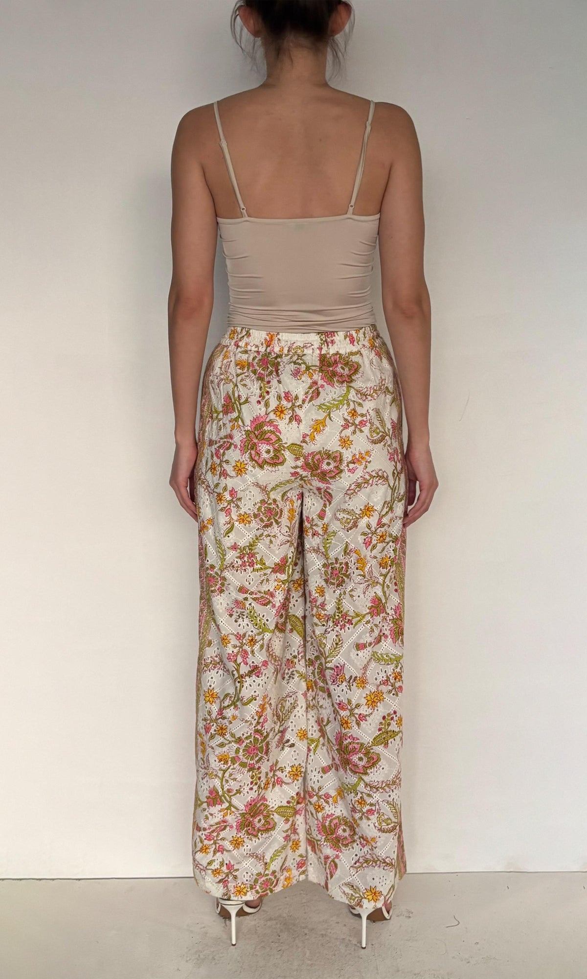 Womens | Aira Cotton Schiffli Pants | Off White