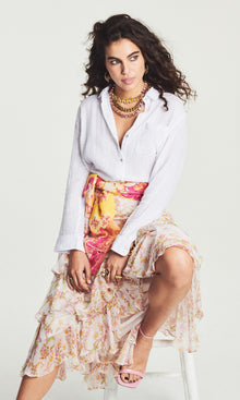 Hemant And Nandita | Aira Viscose Georgette Long Skirt | SP23 | Off White