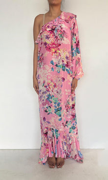 Womens | April Viscose Crepe Long Dress | Pink