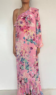 Womens | April Viscose Crepe Long Dress | Pink
