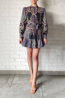 Arka Short Dress | Black/Multi