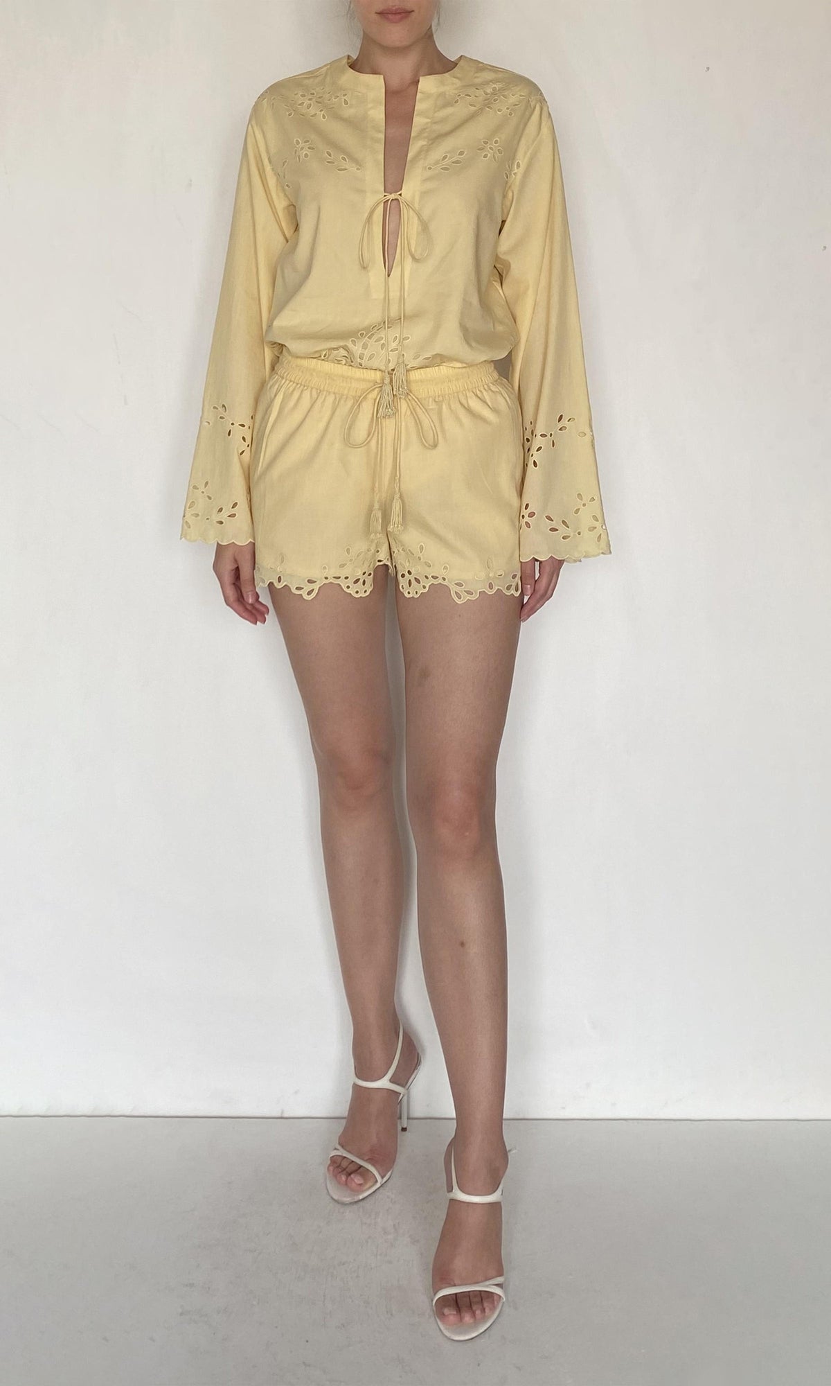 Womens | Bagh Cotton Shorts | Yellow