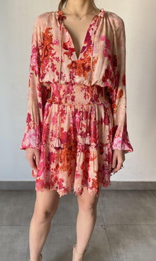 Hemant And Nandita | Dali Viscose Crinkle Rayon Short Dress | Multicolor