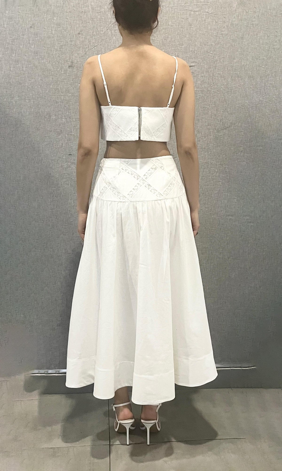 Womens | Dea Cotton Linen Midi Skirt | Ivory