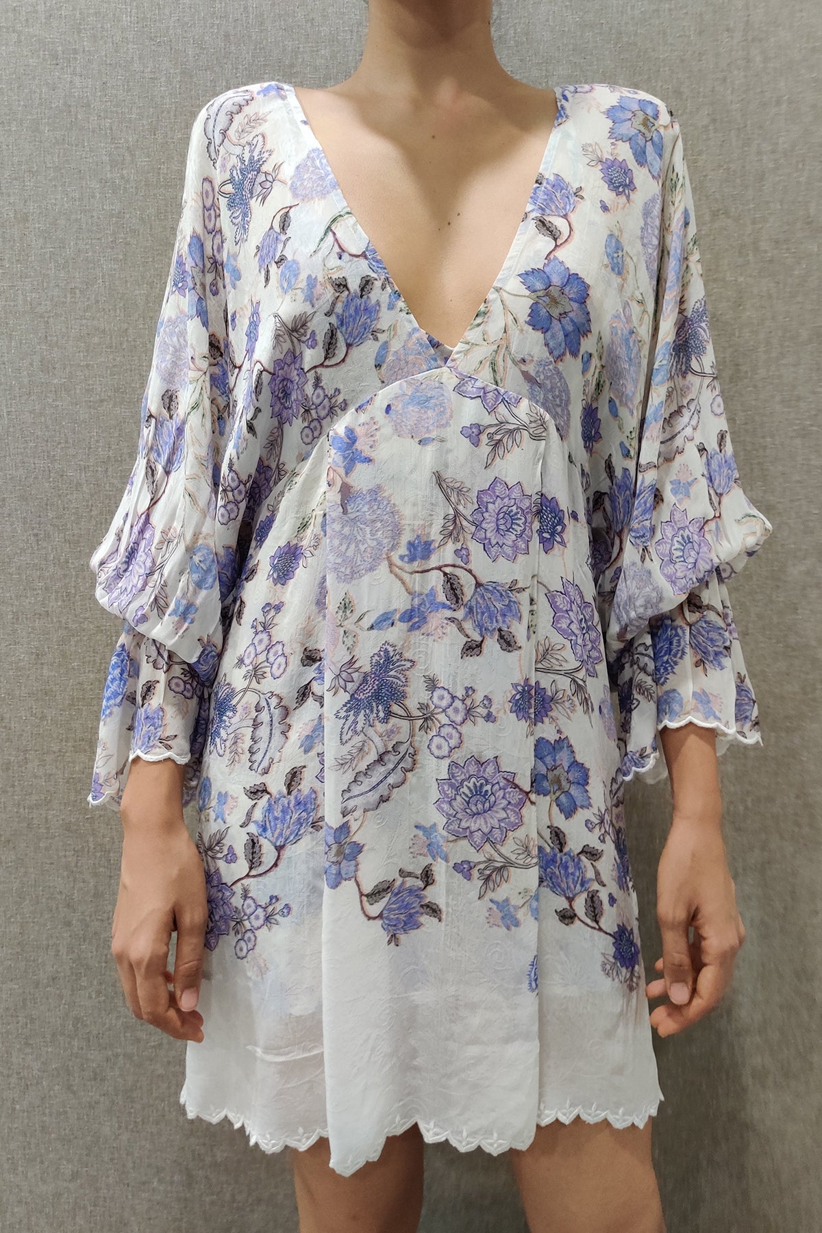 Short Dress | White/Purple