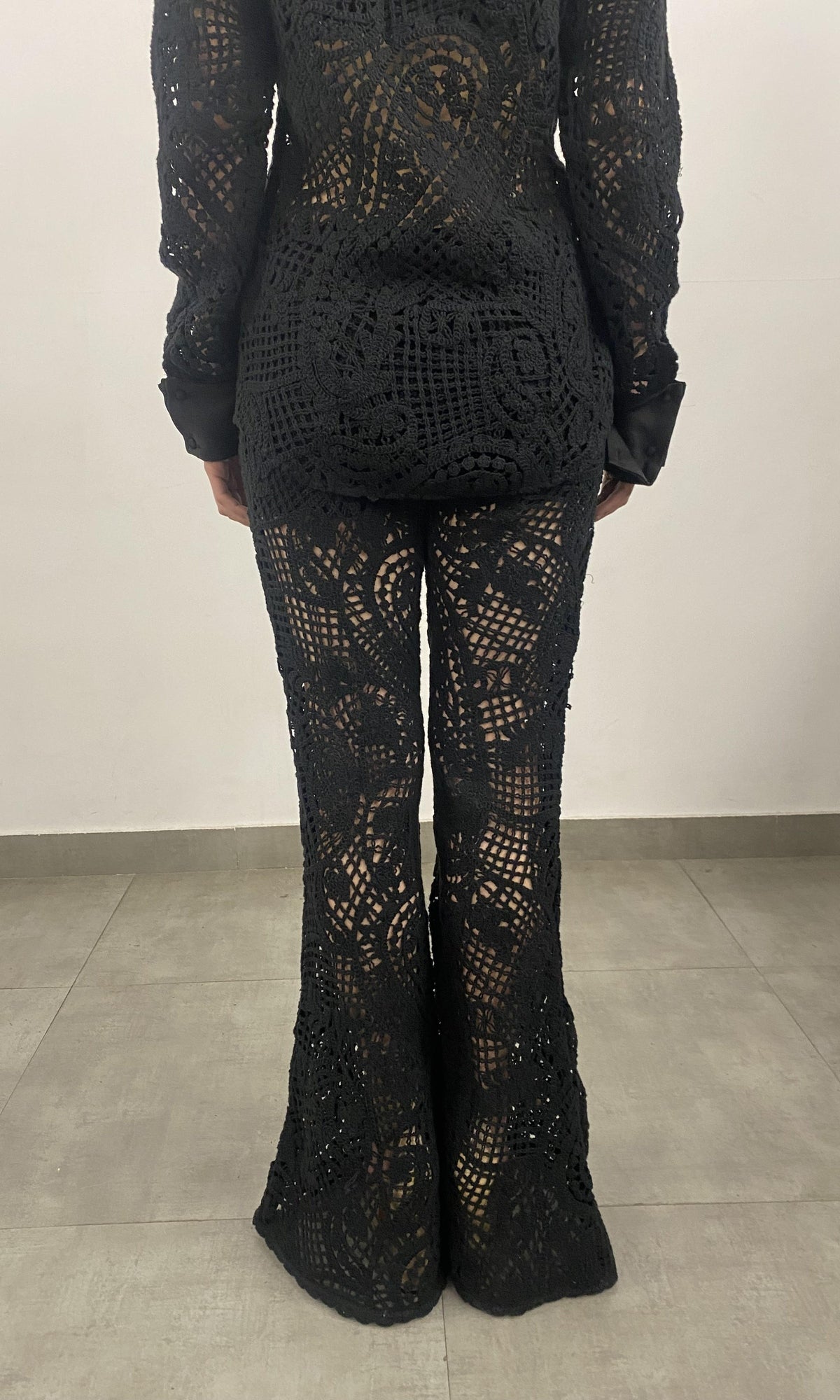 Womens | Dua Crochet Paisley Pants | Black