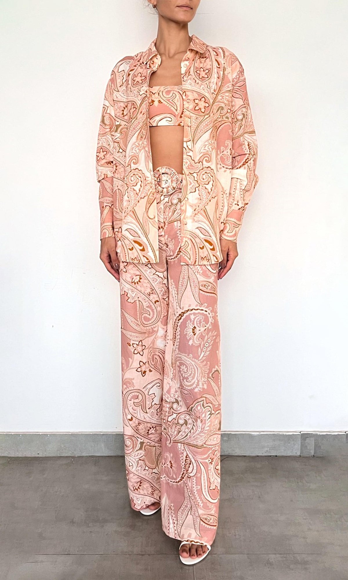 Womens | Fiza Cotton Over Sized Shirt | Powder Pink