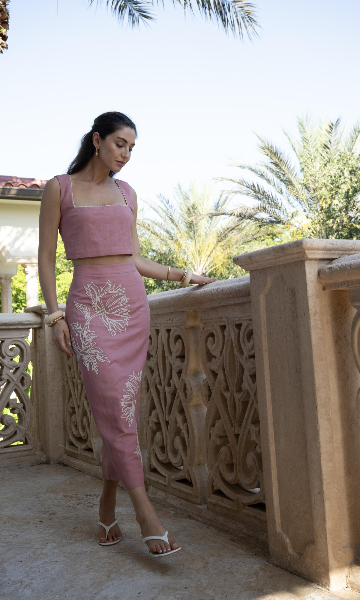 Womens | Gul Linen Cotton Boxy Top | Dusty Pink