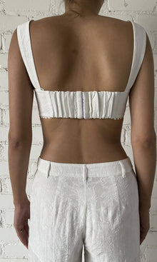 Womens | Ilara Viscose Nylon Jacquard Bandeau | White