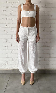 Womens | Ilara Viscose Nylon Jacquard Bandeau | White