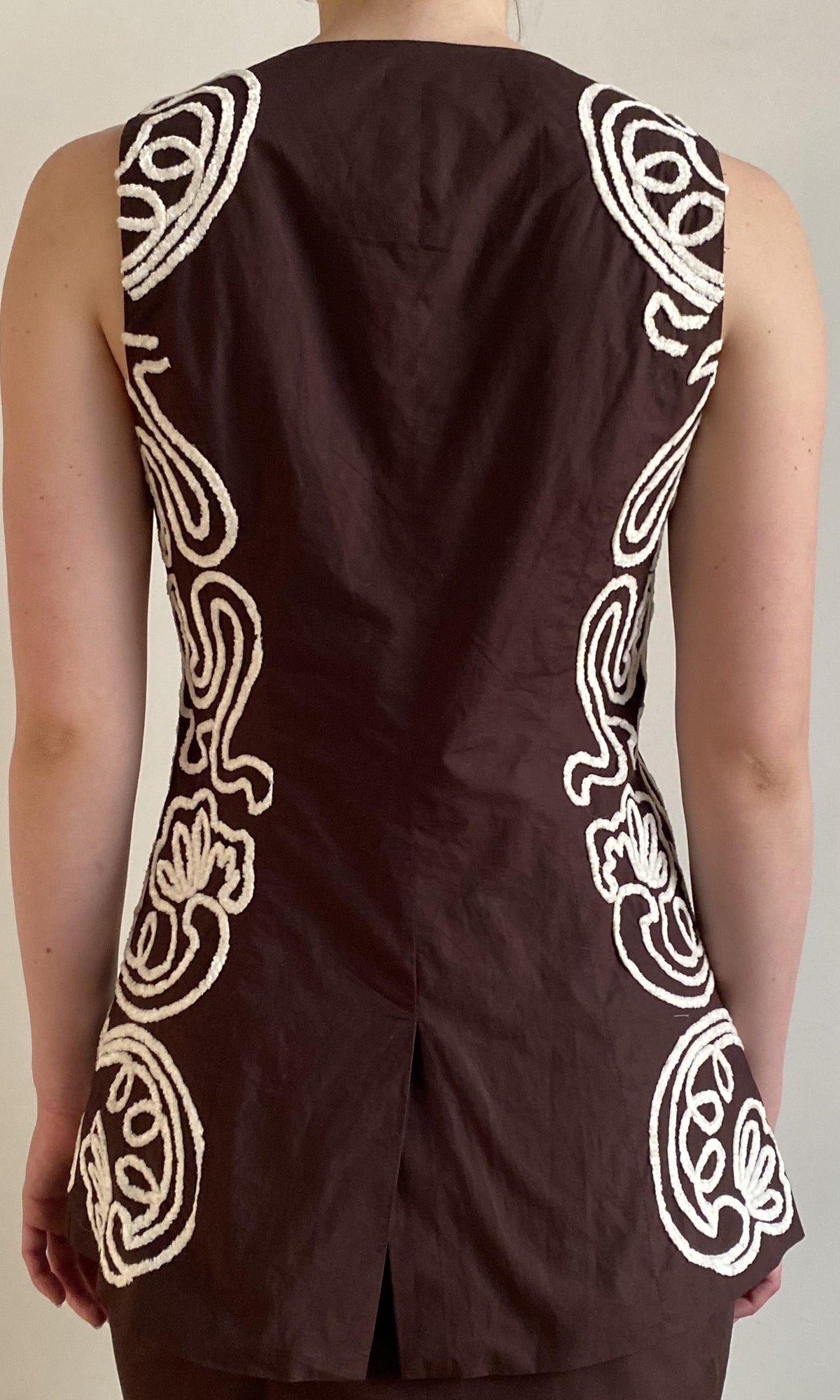 Hemant And Nandita | Ilaya Linen Cotton Waist Coat | Brown