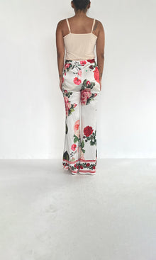 Womens | Inv Viscose Satin Pants | White Floral