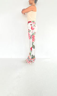 Womens | Inv Viscose Satin Pants | White Floral
