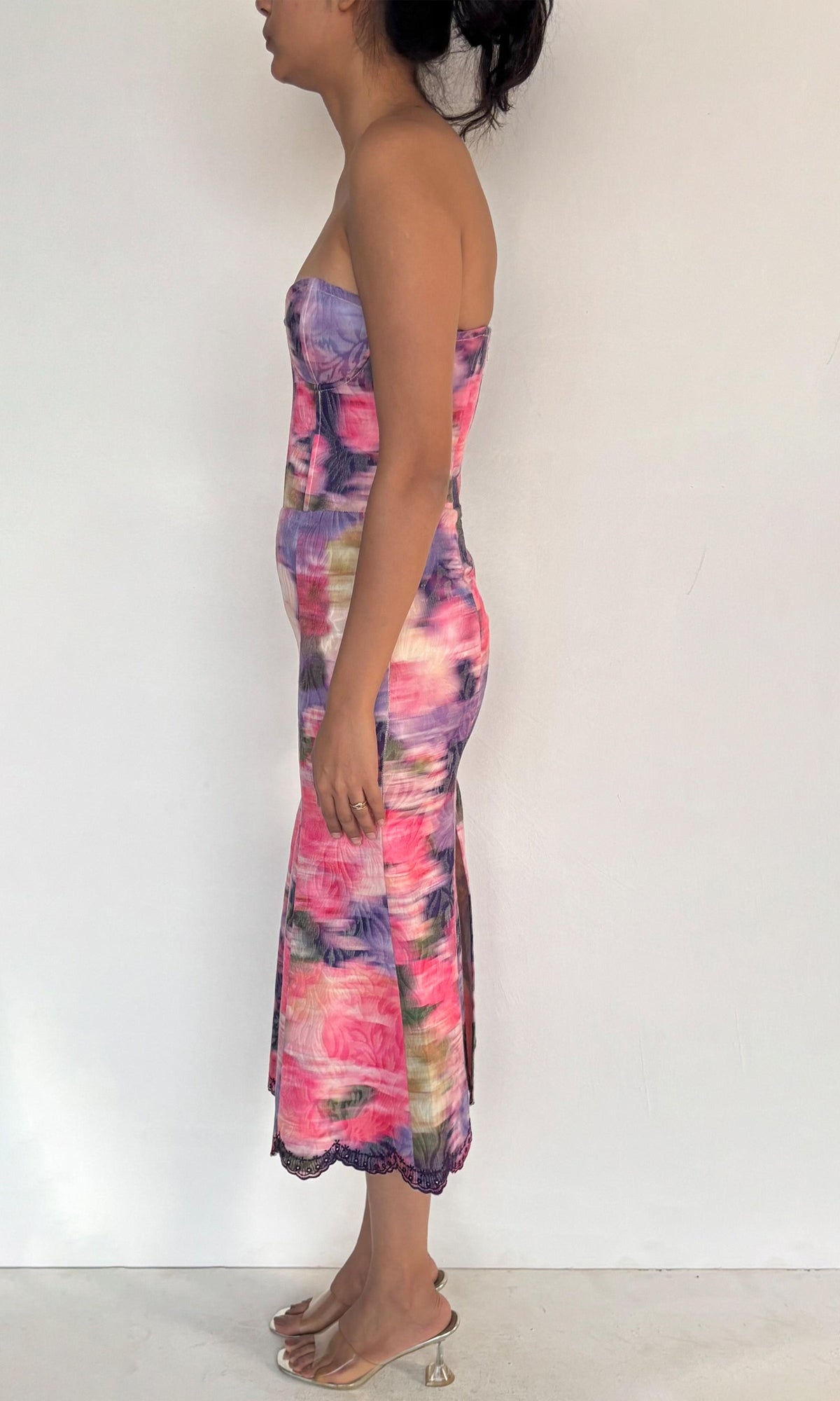 Womens | Inv Cotton Jacquard Midi Dress | Purple