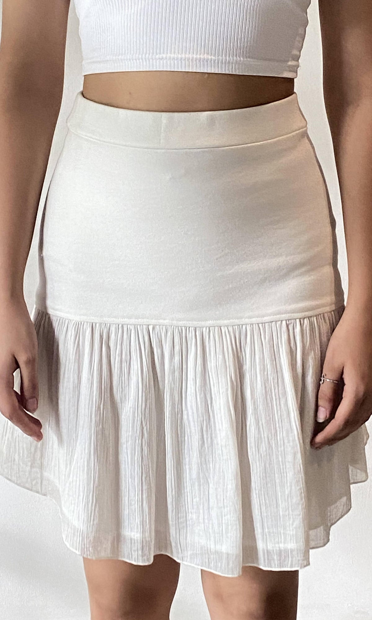 Womens | Inv Cotton Short Skirt | Whiite