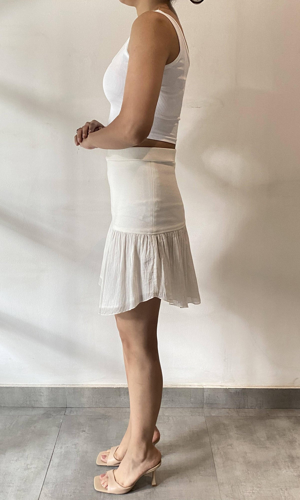 Womens | Inv Cotton Short Skirt | Whiite