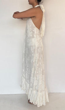 Womens | Inv Viscose Jacquard Long Dress | White