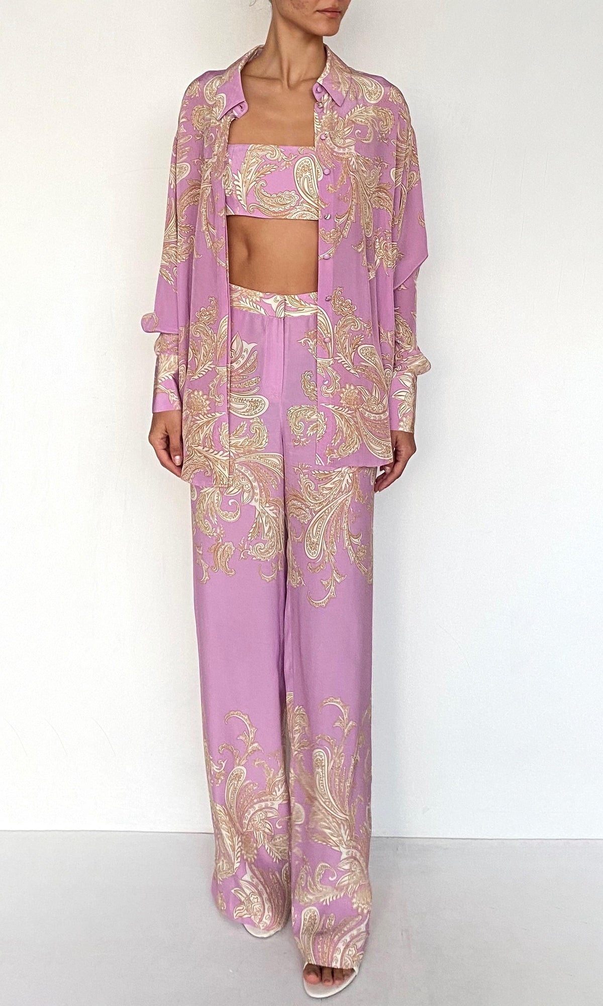 Womens | Jiah Heavy Crepe Straight Pants | Lilac