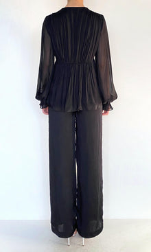 Womens | Johi Viscose Satin Straight Pants | Solid Black