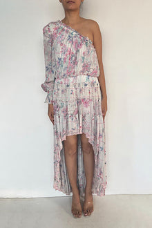 One-Shoulder Long Dress | White/Multi