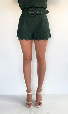 Womens | Kyna Cotton Poplin Shorts | Green