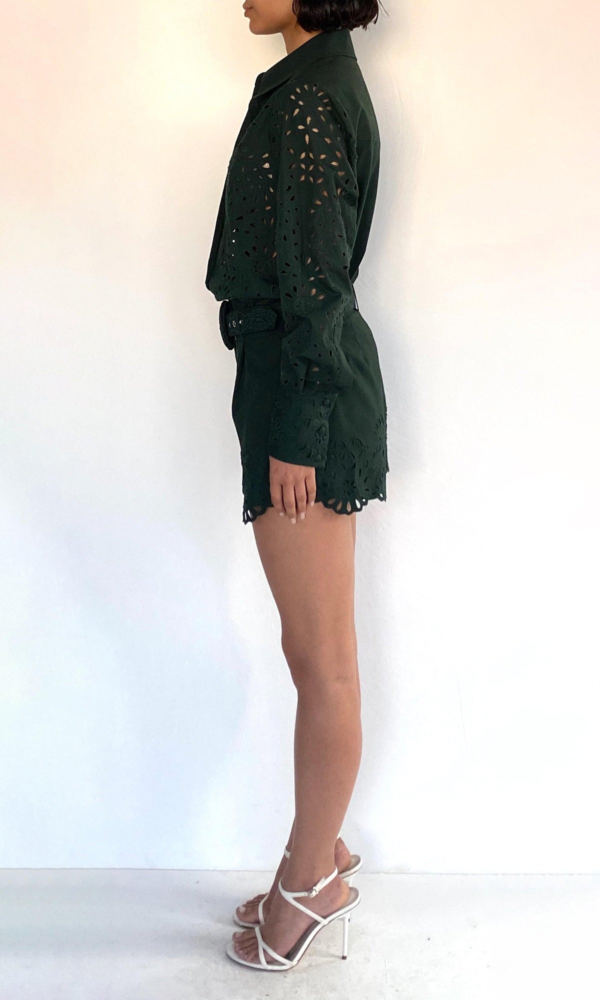 Womens | Kyna Cotton Poplin Shorts | Green
