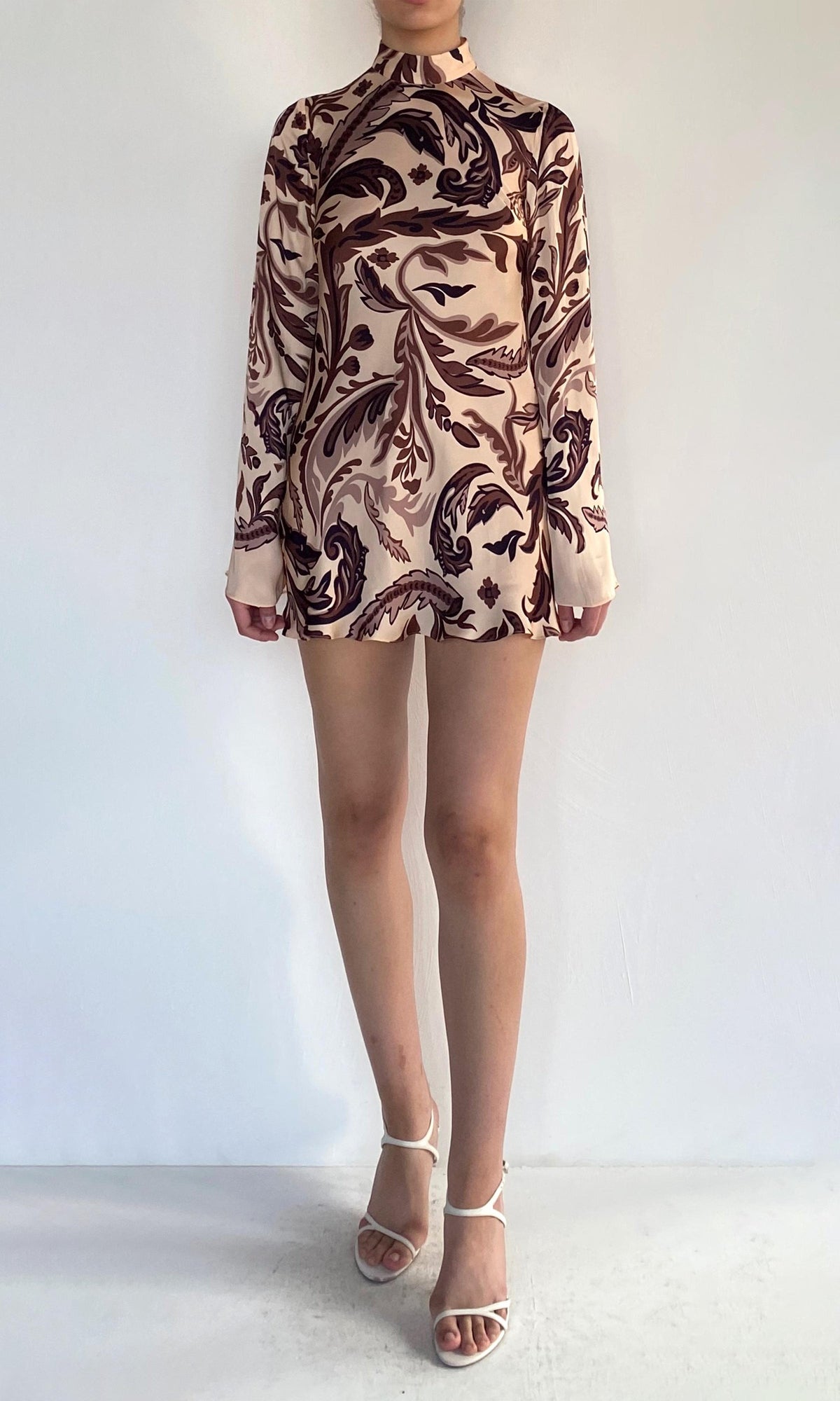 Womens | Lira Viscose Satin Mini Dress | Eggshell