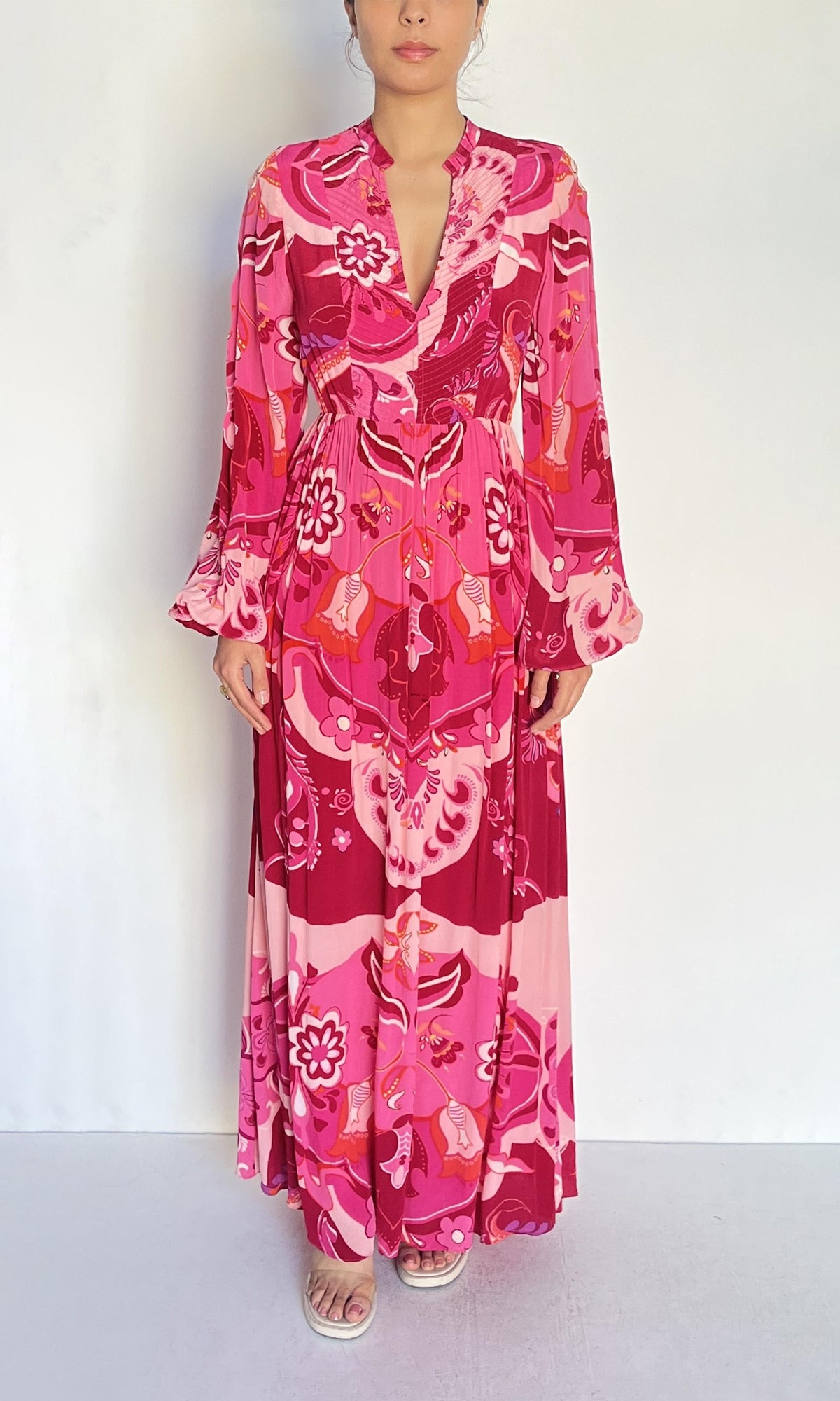 Womens | Malak Viscose Cepe Long Dress | Multi