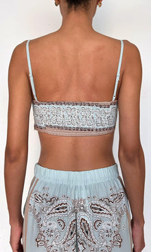Womens | Navi Viscose Heavy Crepe Bralette | Blue Brown