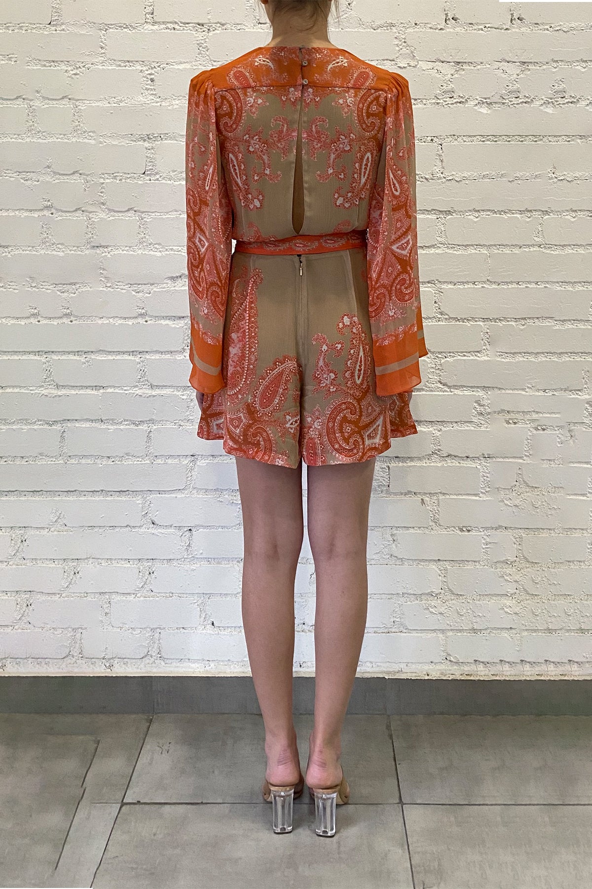 Romper | Beige/Orange