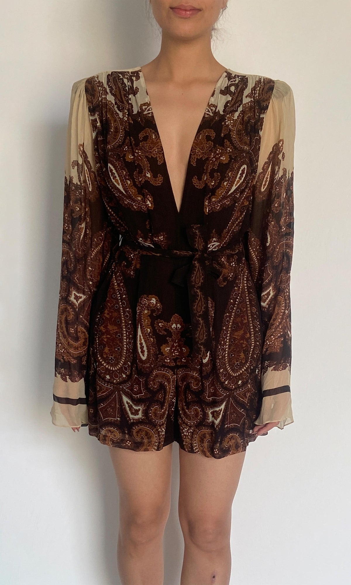 Womens | Omya Viscose Crinkle Chiffon Romper | Multicolor
