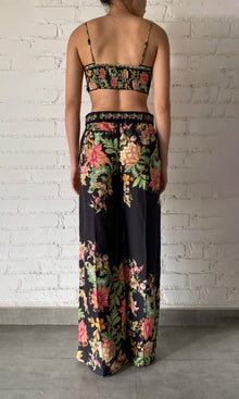 Womens | Pahi Linen Cotton Bandeau | Black Offwhite Floral