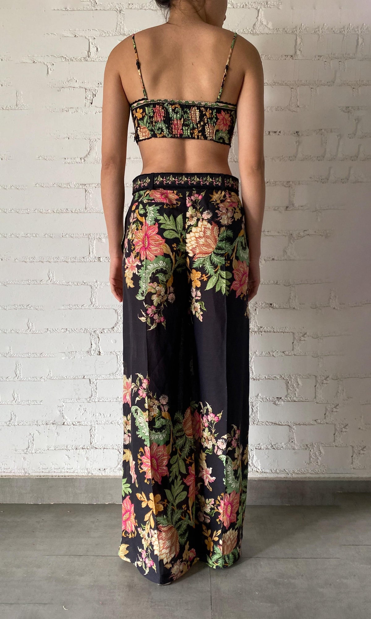 Womens | Pahi Linen Cotton Bandeau | Black Offwhite Floral