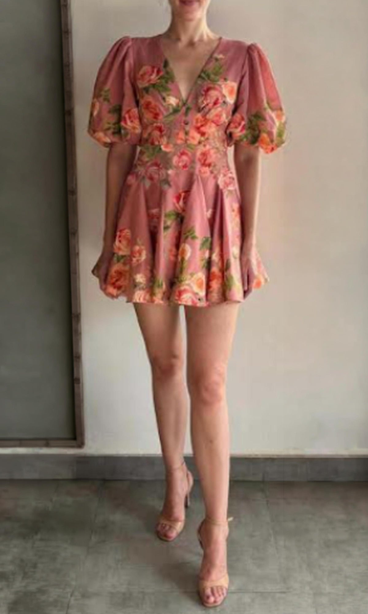 Hemant And Nandita | Pavi Cotton Linen Short Dress | Printed