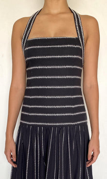 Womens | Rekh Cotton Poplin Lycra Halter Maxi Dress | Black